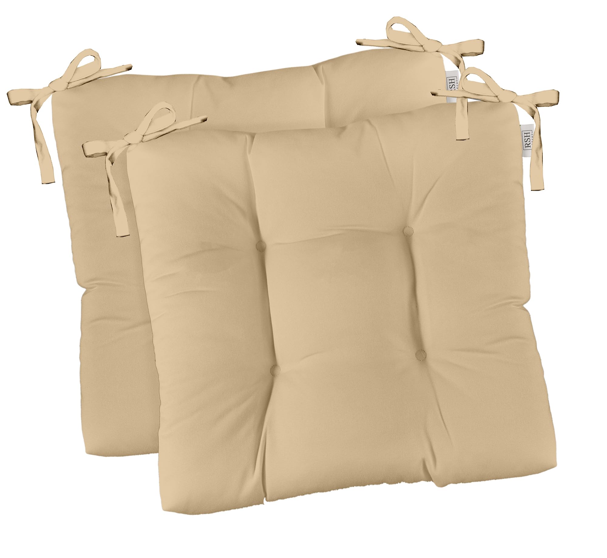 RSH DECOR: Set of 2 Outdoor Tufted Square Seat Cushions 17