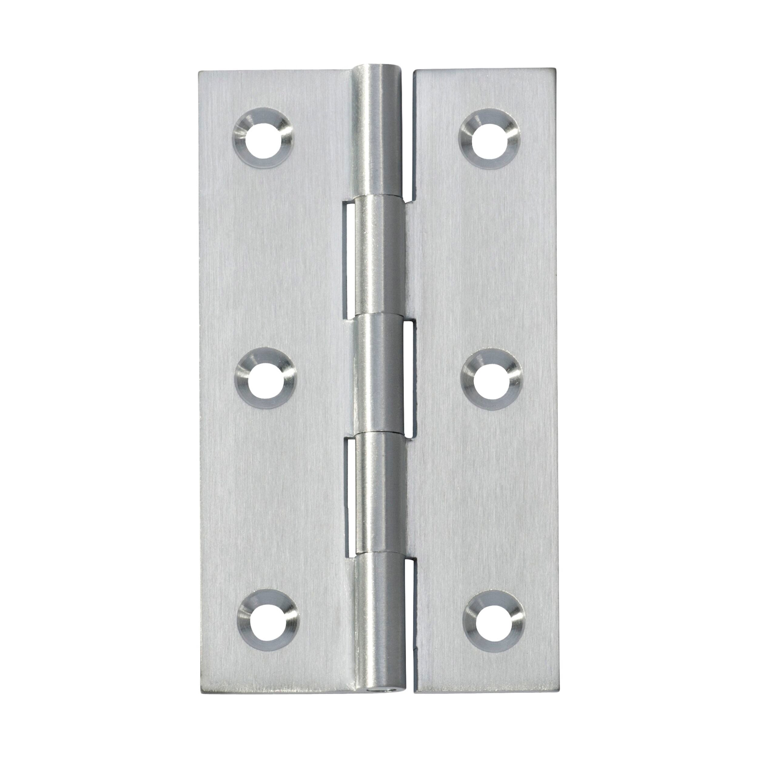 2770 Hinge Fixed Pin Satin Chrome H89xW50mm - Heavy Duty Cabinet Door Hinges for Kitchen, Bathroom & Furniture Installation