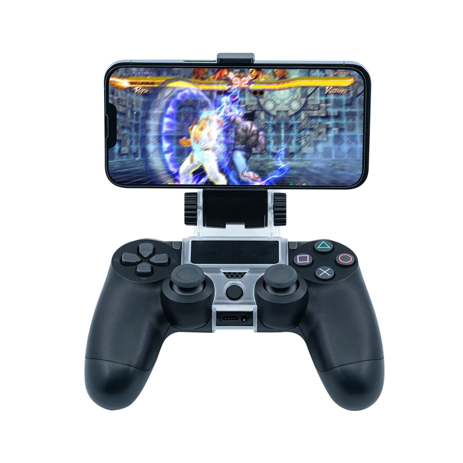 Mcbazel PS4 Controller Phone Holder Clip - Compatible with PS4, PS4 Slim & PS4 Pro - Black | Perfect for Gaming Hands-Free & Live Streaming