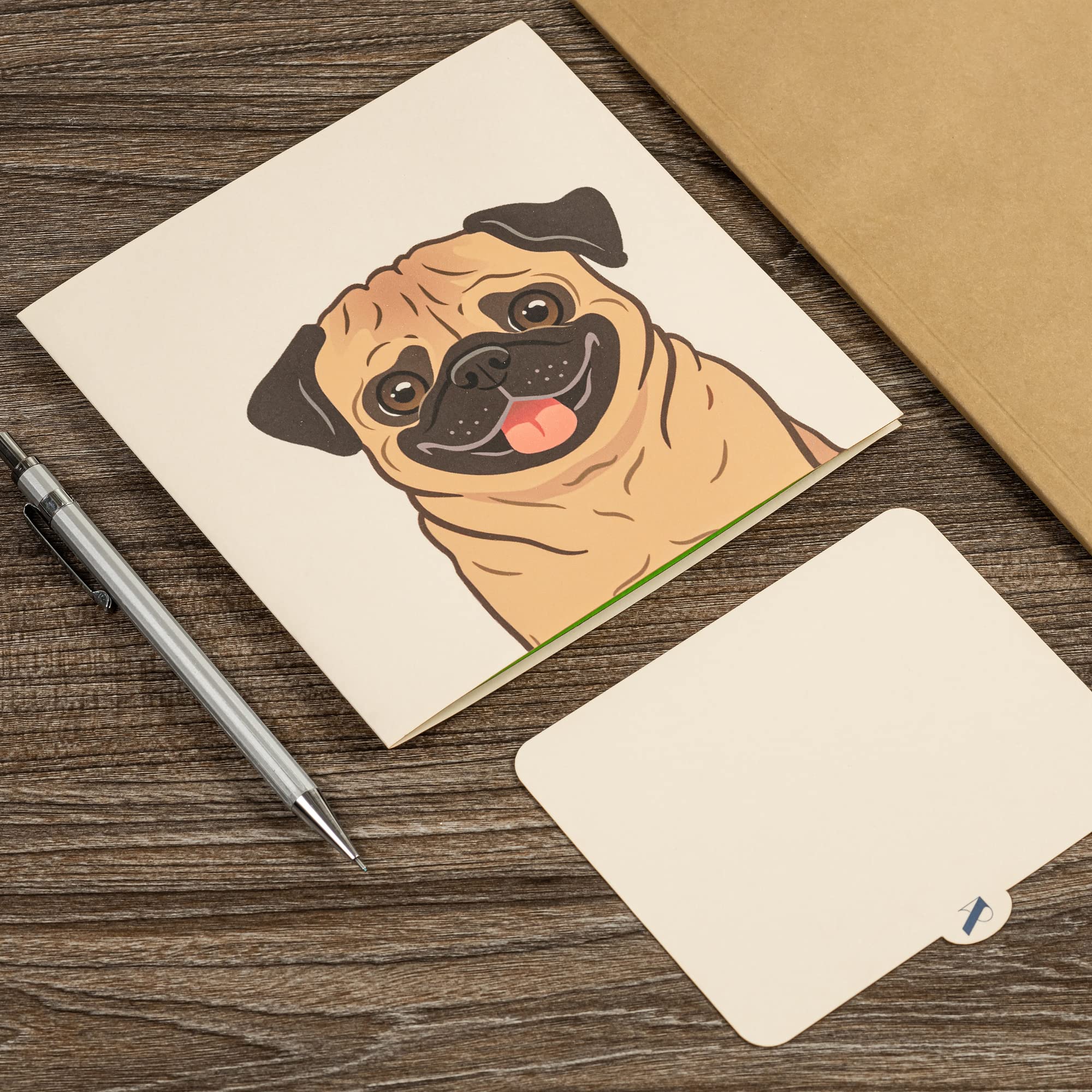 3D Pug Pop Up Greeting Card - Blank Inside for Birthdays, Father's Day, Thank You | Perfect Gift for Dog Moms & Pug Lovers | Handmade Card for Pug Fans & Dog Enthusiasts | Use for Special Occasions, Home Decor & Gift Giving