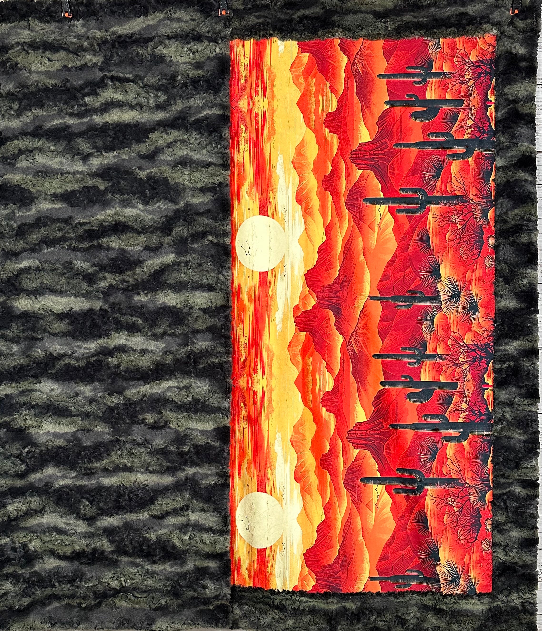 Arizona Desert Sunset Camouflage Luxe Large 55x79 Minky Blanket - Soft Cozy Throw for Bed, Couch & Outdoor Camping