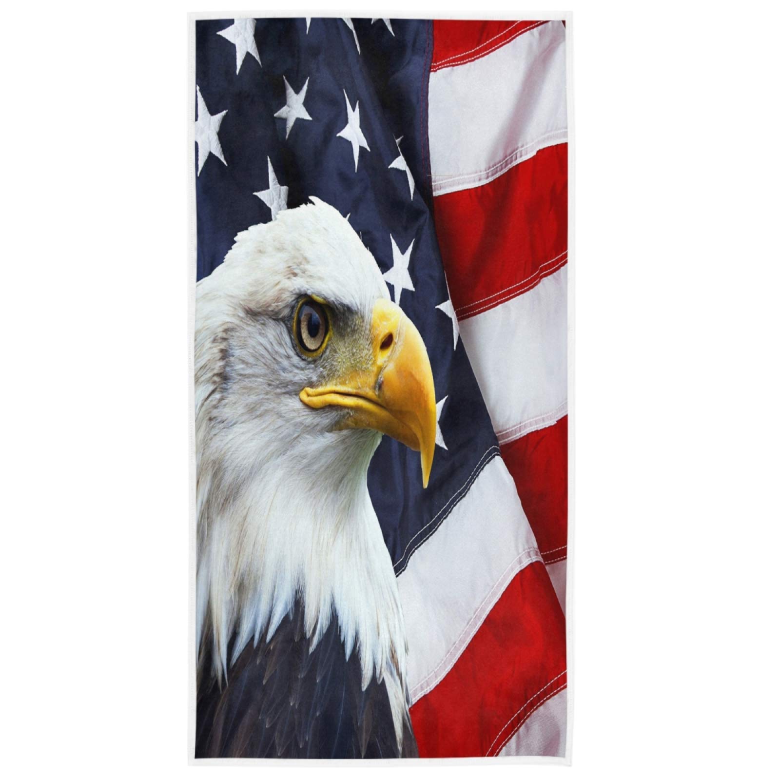 American Flag Eagle Hand Towels - Patriotic 4th of July & Memorial Day Kitchen Tea Towels - Soft Thin Dish Washcloths & Guest Face Towels - 16x30 Inch - Perfect for Kitchen Decor, Bathroom Decor, Housewarming Gifts & Patriotic Home Decor