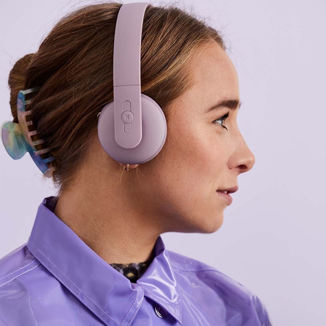 Ahead Wireless Bluetooth On-Ear Headphones with Noise Cancelling - 20 Hours Playtime, Fast Charging, Purple | Perfect for Travel, Work & Gym
