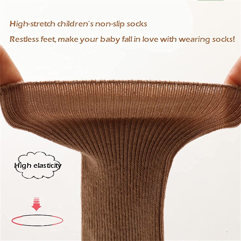 3 Pairs Non-Slip Baby Knee High Socks for Newborns & Toddlers - Soft Anti-Skid Crawling Socks with Grippers - Perfect for First Steps, Playtime & Photo Shoots