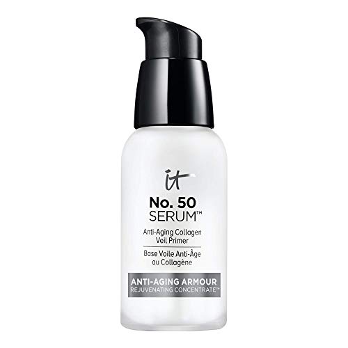 IT Cosmetics No. 50 Serum Anti-Aging Collagen Veil Primer | Hydrating Makeup Primer & Skincare Serum | Reduces Pores, Smooths Skin | With Hyaluronic Acid, Niacinamide, Vitamins | Perfect for Daily Makeup Prep & Mature Skin Care
