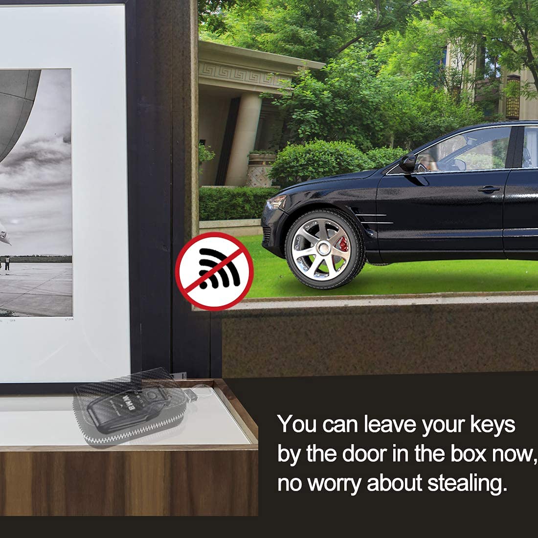 2 Pack Faraday Key Fob Protector - Anti-Theft RFID Signal Blocker Pouch for Car Keys, GPS Protection, Black & Brown - Prevent Car Hacking at Parking Lots & Gas Stations