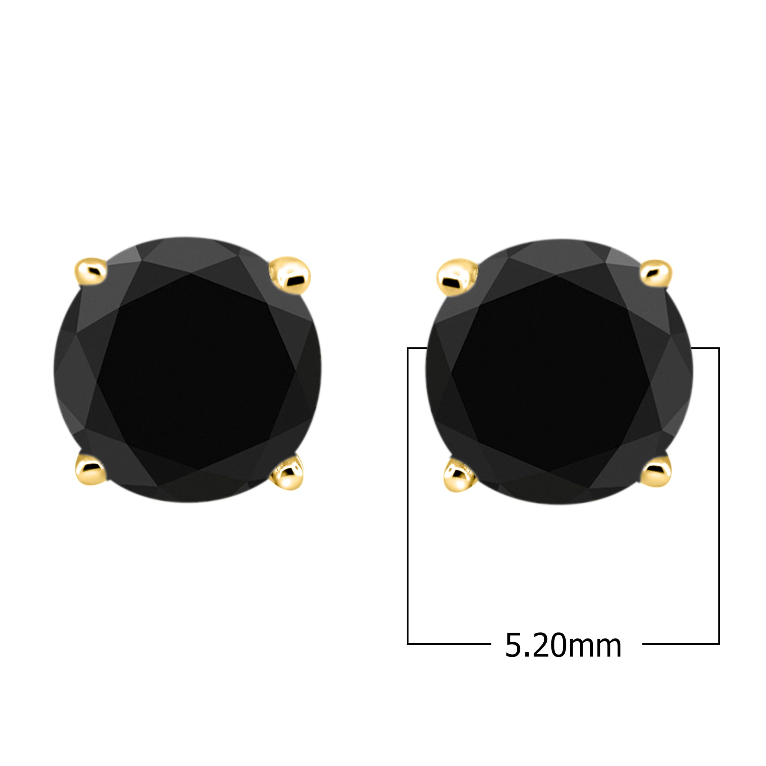 14K White Gold Black Diamond Stud Earrings for Women - Elegant & Timeless Jewelry Gift for Anniversary, Wedding, or Special Occasions