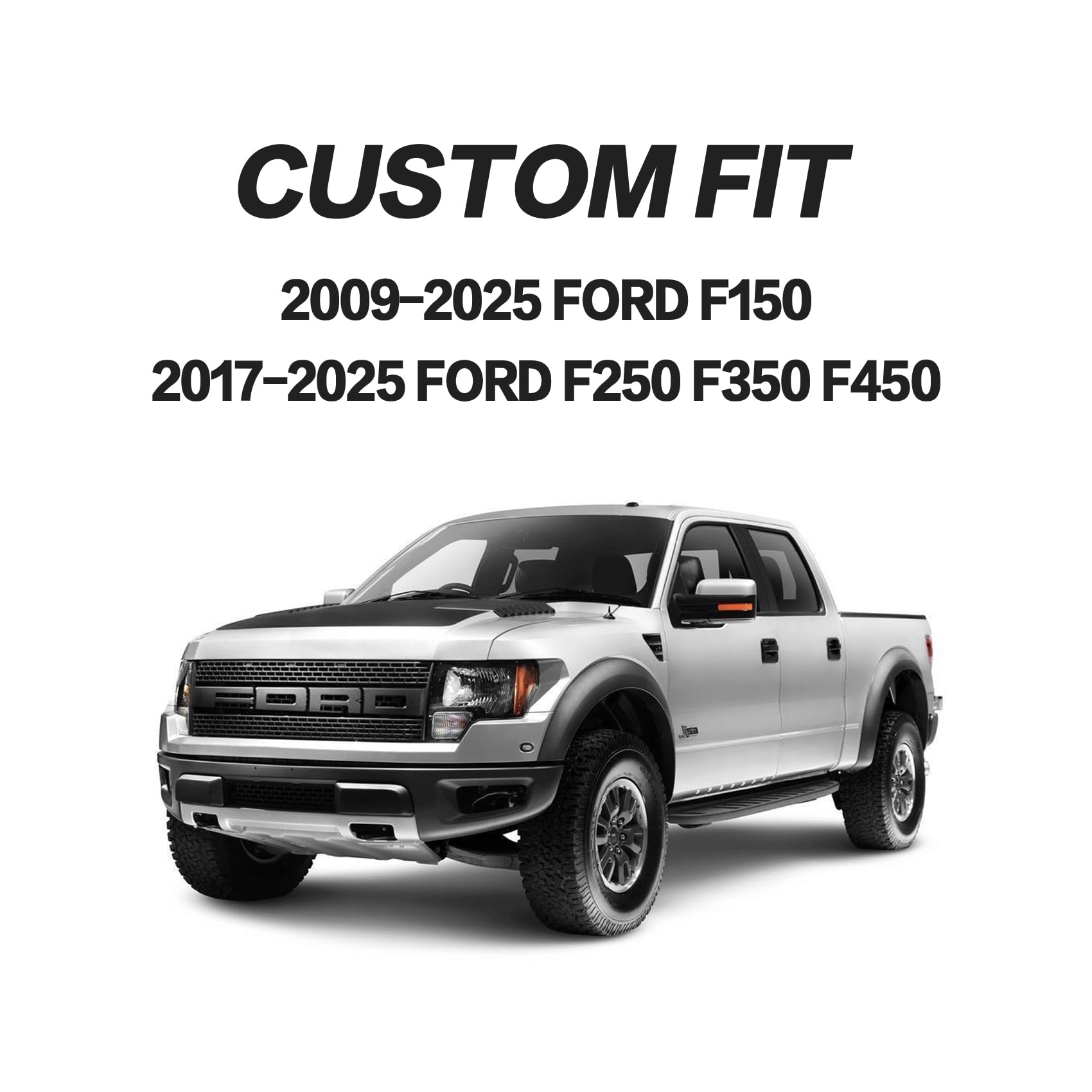 Waterproof Leather Seat Covers for Ford F150 (2009-2025) & F250/F350/F450 (2017-2025) - King Ranch & Limited Edition Pickup Truck Accessories - 2-Piece Front Set in Black & Blue - Durable Cushion Protectors for Off-Roading, Work Commutes & Family Road Trips