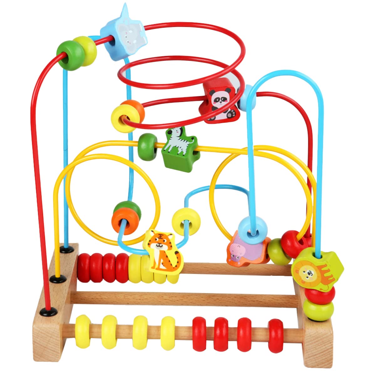 Toyvian Wooden Bead Maze & Roller Coaster Toy - Educational Preschool Learning Activity for Toddlers - Perfect for Montessori Classrooms & Early Childhood Development