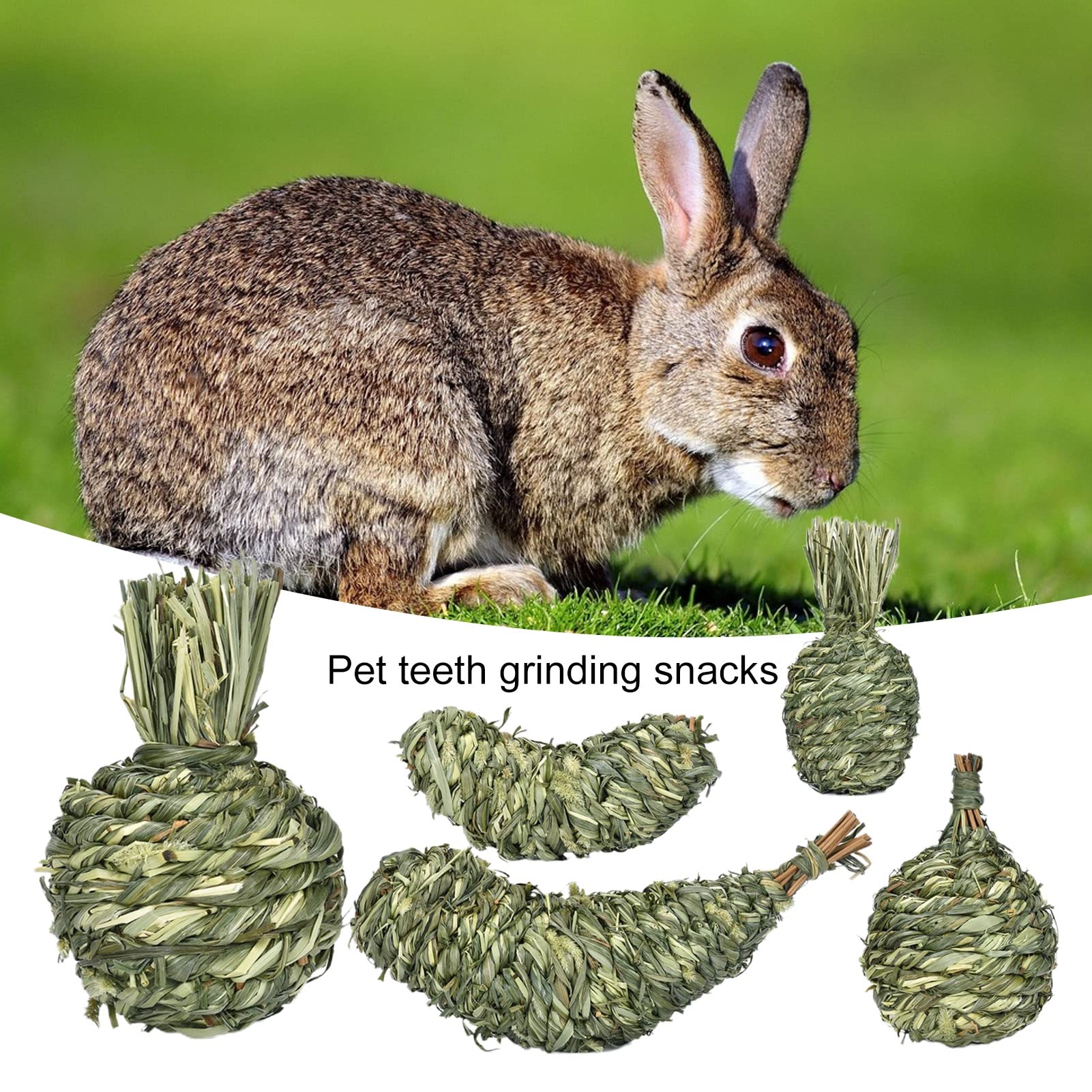 Natural Wooden Grass Chew Toy for Hamsters, Rabbits, Chinchillas & Small Pets - Banana-Shaped Fruit Design for Teeth Grinding - Safe & Fun Pet Accessory for Cages, Playtime & Dental Health