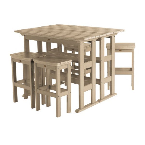Lehigh 6-Piece Bar Height Balcony Patio Set - Outdoor Dining & Entertaining Furniture for Small Spaces