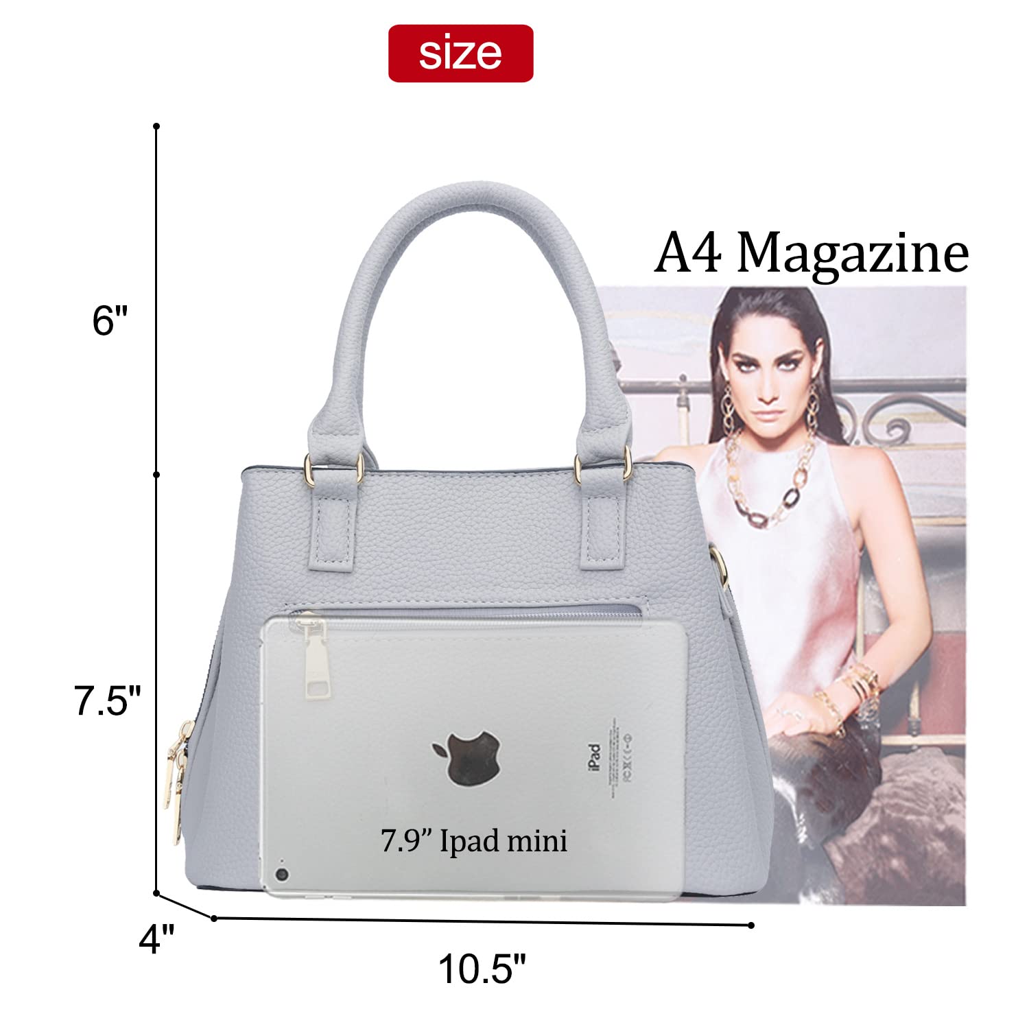 **KKXIU Women's Top Handle Satchel Shoulder Bag - Stylish Crossbody Purse for Ladies - Perfect for Work, Travel & Everyday Use**