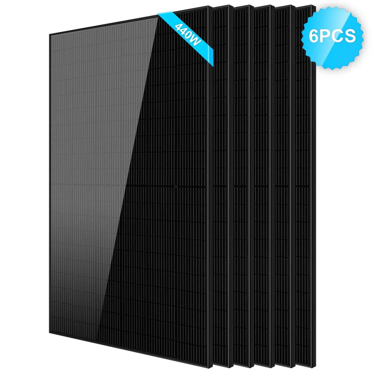 SunGoldPower 440W Monocrystalline Black PERC Solar Panel - High Efficiency Solar Panel for Home, RV & Off-Grid Power - Perfect for Residential, Camping & Emergency Backup