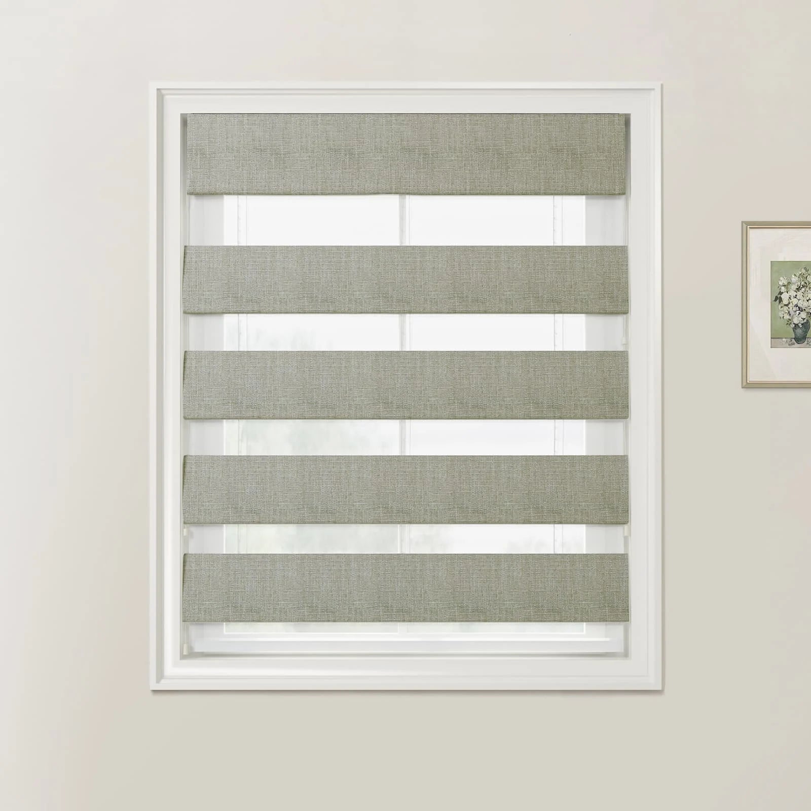 Custom Zebra Roman Blind Cord Lift - Blackout Window Shades for Home & Office - Easy Installation & Light Control