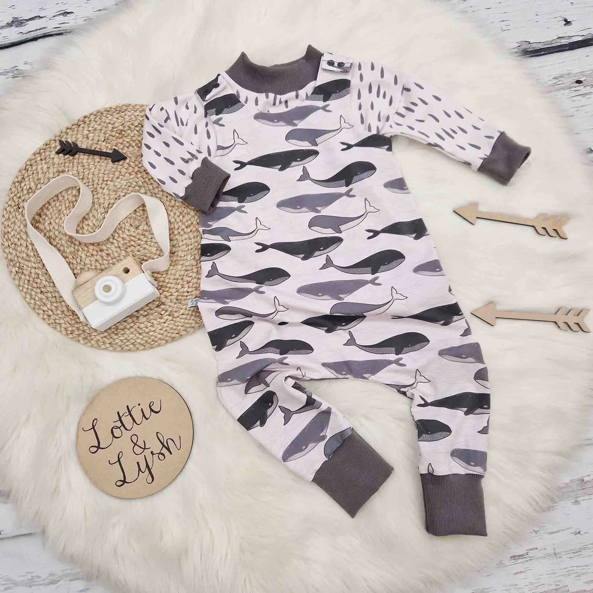 Whale Print Baby & Toddler Dungarees - Cute Denim Overalls for Boys & Girls - Perfect for Playtime, Daycare & Family Photos