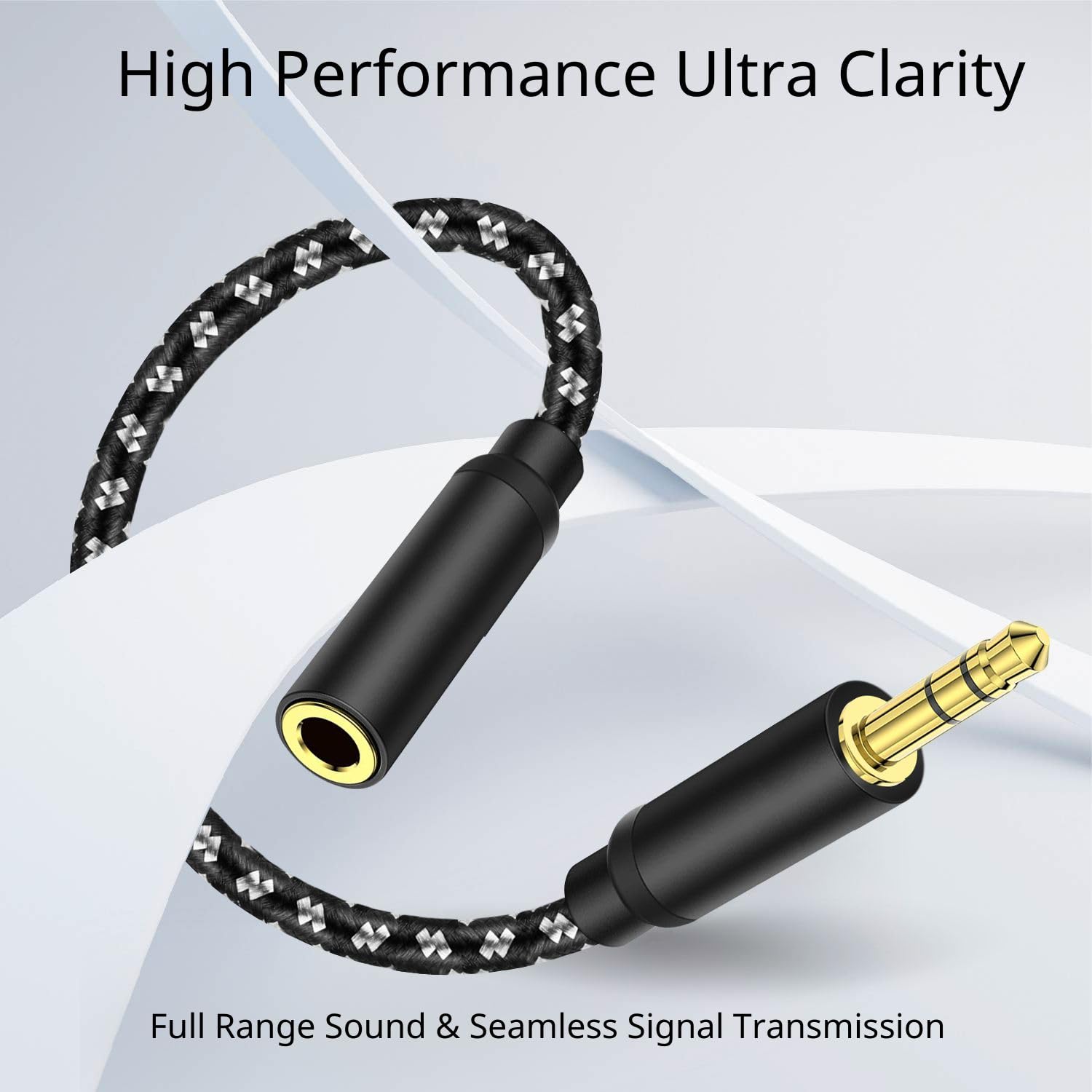 Premium 3.5mm Audio Jack Extension Cable - 6 Inch Male to Female AUX Stereo Headphone Extender Adapter for iPhone, Android, Smartphones, Speakers & Battery Cases | Perfect for Home, Office & Car Audio Setups