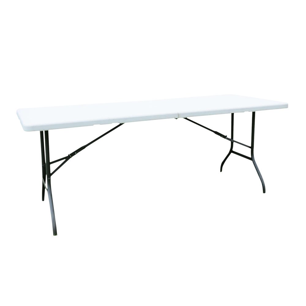 GUOXY 6 Foot Folding Table - Lightweight Portable Plastic Table for Indoor & Outdoor Use - Perfect for Picnic, Party, Dining, Camping, BBQ, Tailgating & Home Office