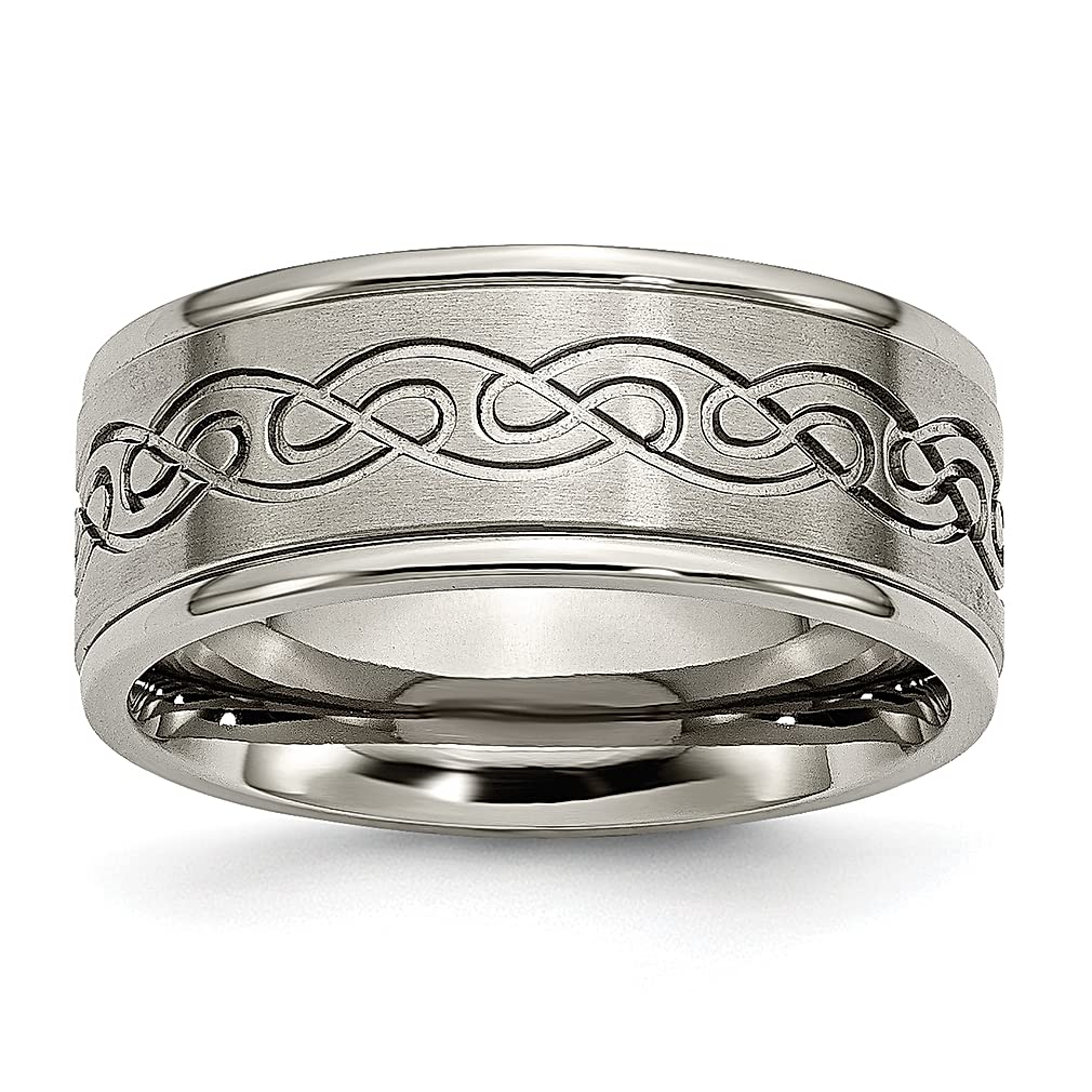 ICE CARATS Titanium 9mm Band Ring for Men - Durable Wedding Ring, Anniversary Gift for Him, Dad Jewelry - Perfect for Everyday Wear, Special Occasions & Gifts