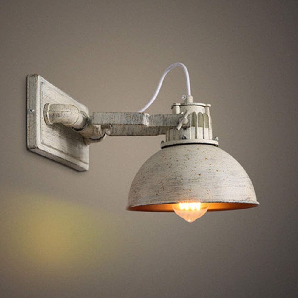 Vintage Wrought Iron Wall Sconce - Retro Nostalgic Loft Lamp for Balcony & Indoor Decor (20.5cm) | Perfect for North European Style Homes, Cafes & Reading Nooks