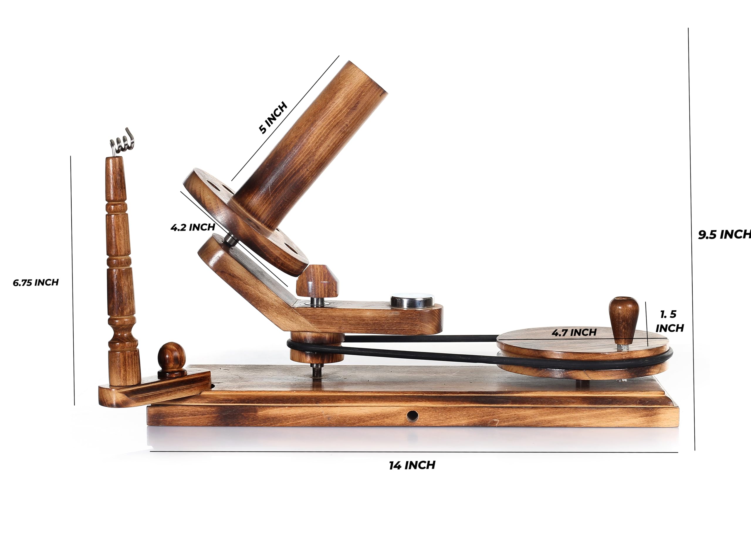 Brainmart Wooden Yarn Ball Winder and Tabletop Swift Set - Handmade Yarn Winder for Crocheting & Knitting, Smooth Yarn Winding Tool for 8-12 oz Yarn Balls, Durable Craft Accessory (Antique Style) - Perfect for Home Knitting Projects and DIY Yarn Organization