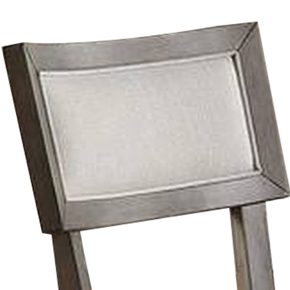 Benjara Accent Side Chair Set of 2 - Beige Upholstered Dining Chairs with Padded Seat & Curved Panel Back - Perfect for Dining Room, Kitchen, or Living Room Decor