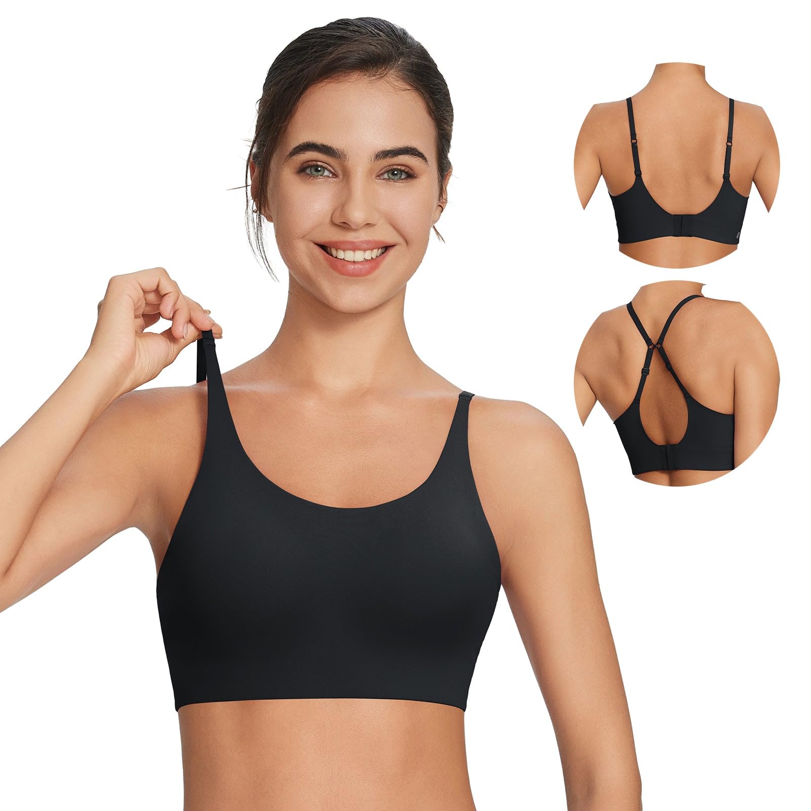 BALEAF Women's Padded Sports Bra - Wireless Yoga Bra for Workout & Everyday Wear