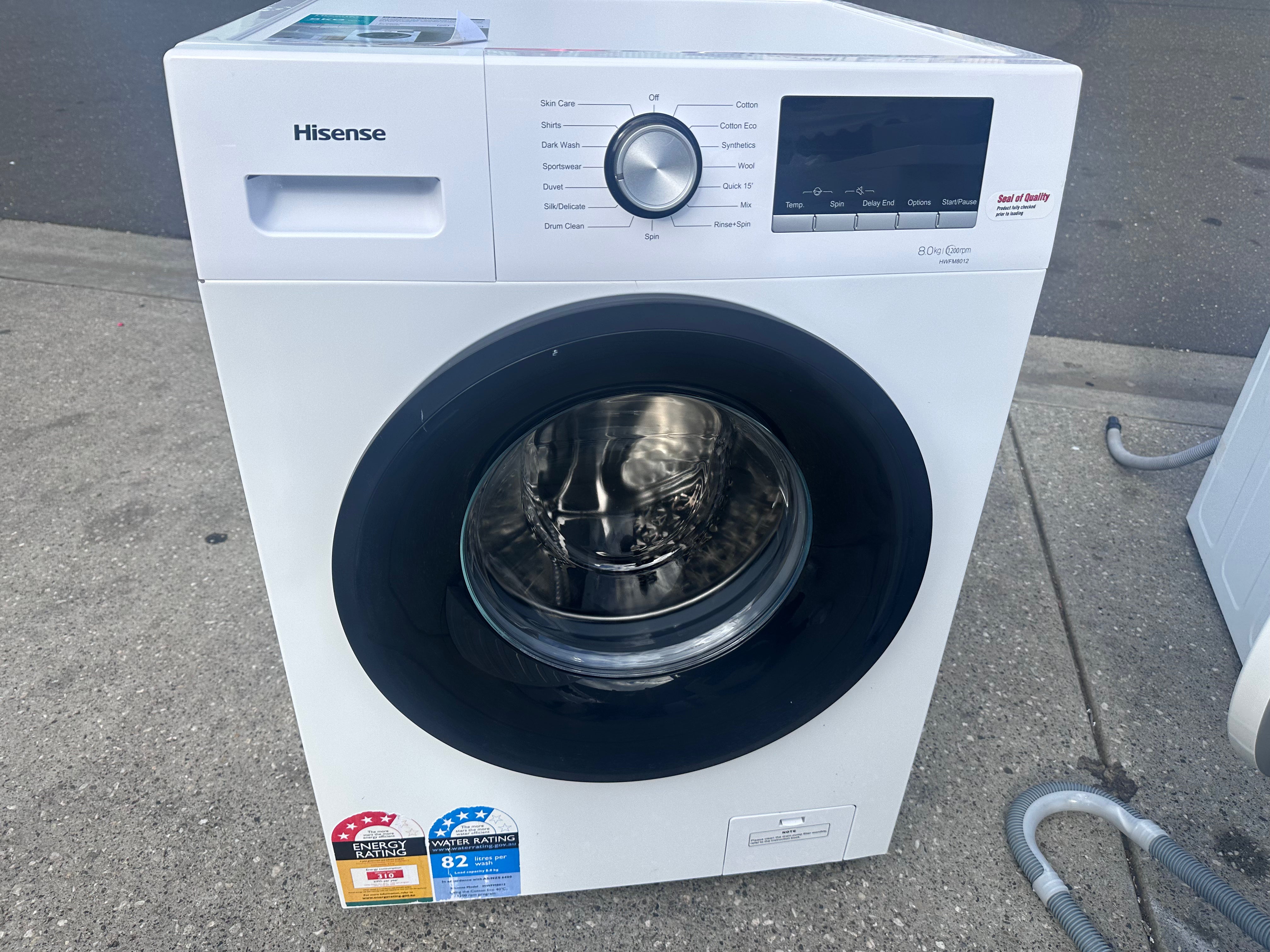 Hisense 8kg Front Load Washing Machine - Energy Efficient, Quiet Operation (Certified Refurbished) - Perfect for Apartments, Small Homes & Laundry Rooms