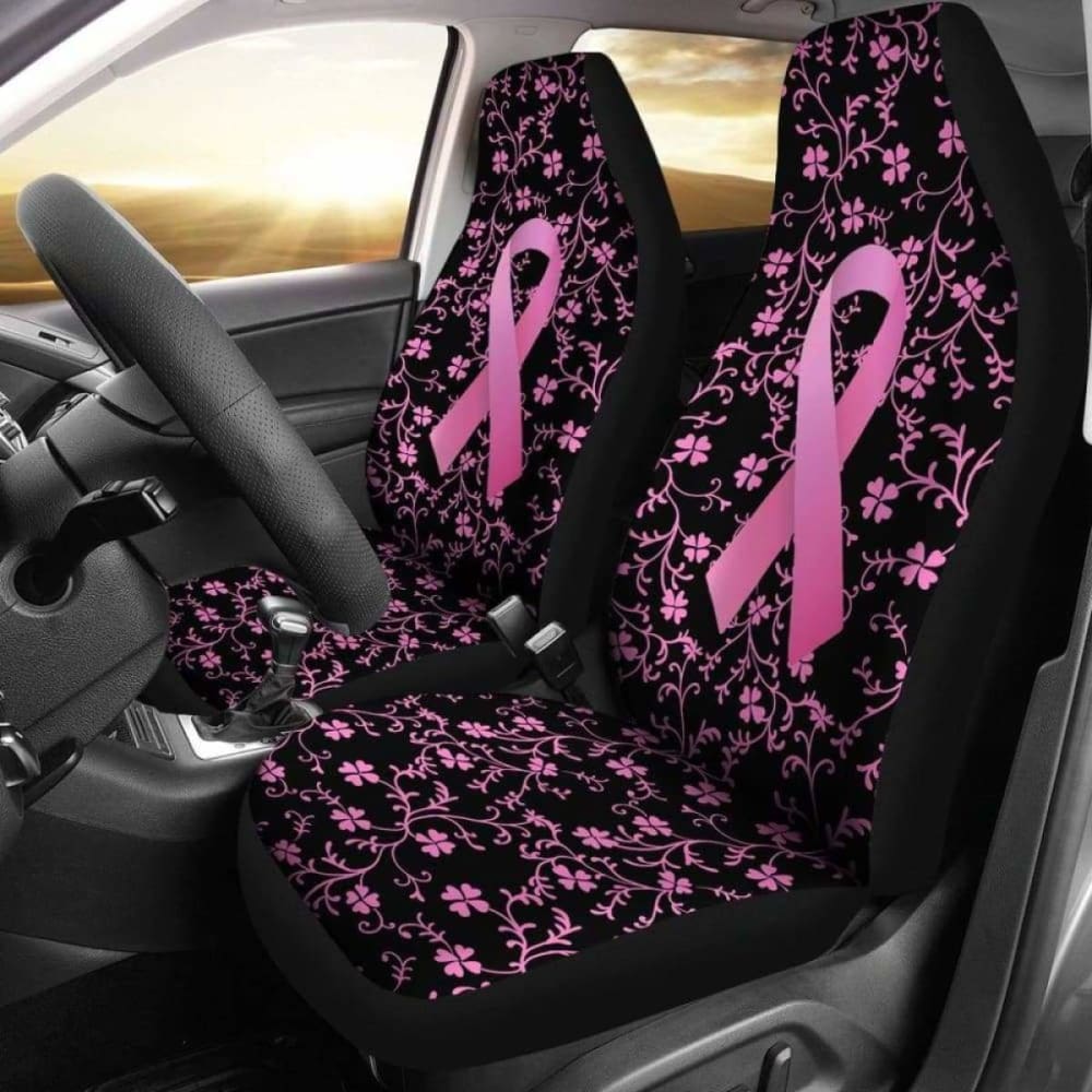 Breast Cancer Awareness Car Seat Covers - Pink Ribbon Design for Cars & Trucks - Support Cancer Awareness While Driving