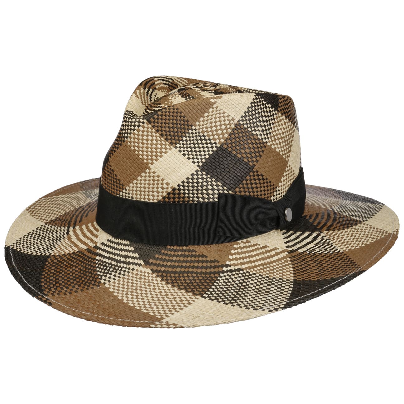 Lierys Tri-Color Wide Brim Panama Hat for Women - Summer Beach Sun Protection, Outdoor Travel & Fashion Accessory