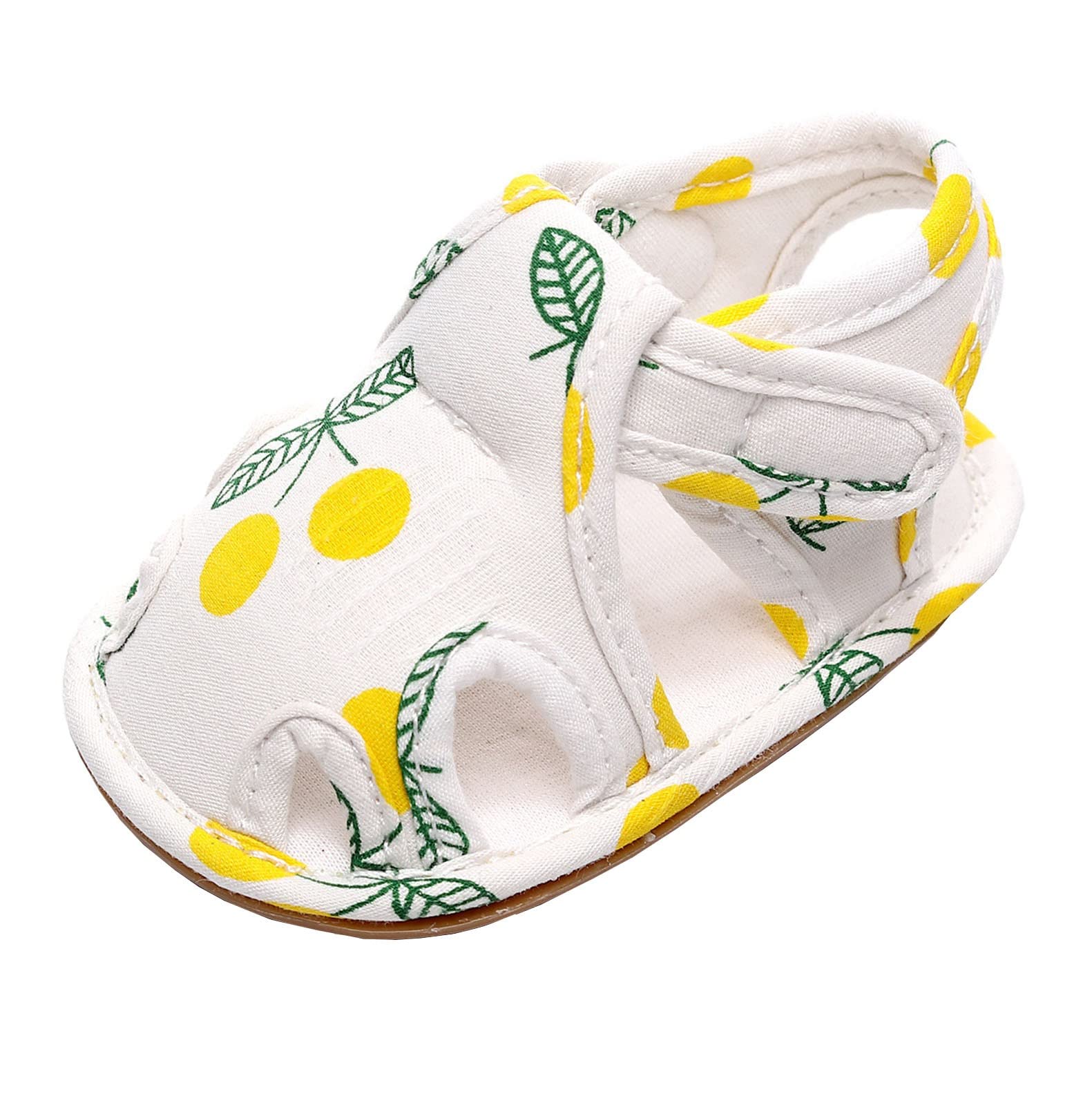 Toddler Baby Girls Sandals - First Walkers Soft Sole Non-Slip Shoes with Cute Cherry Print | Breathable Summer Sandals for Indoor & Outdoor Play