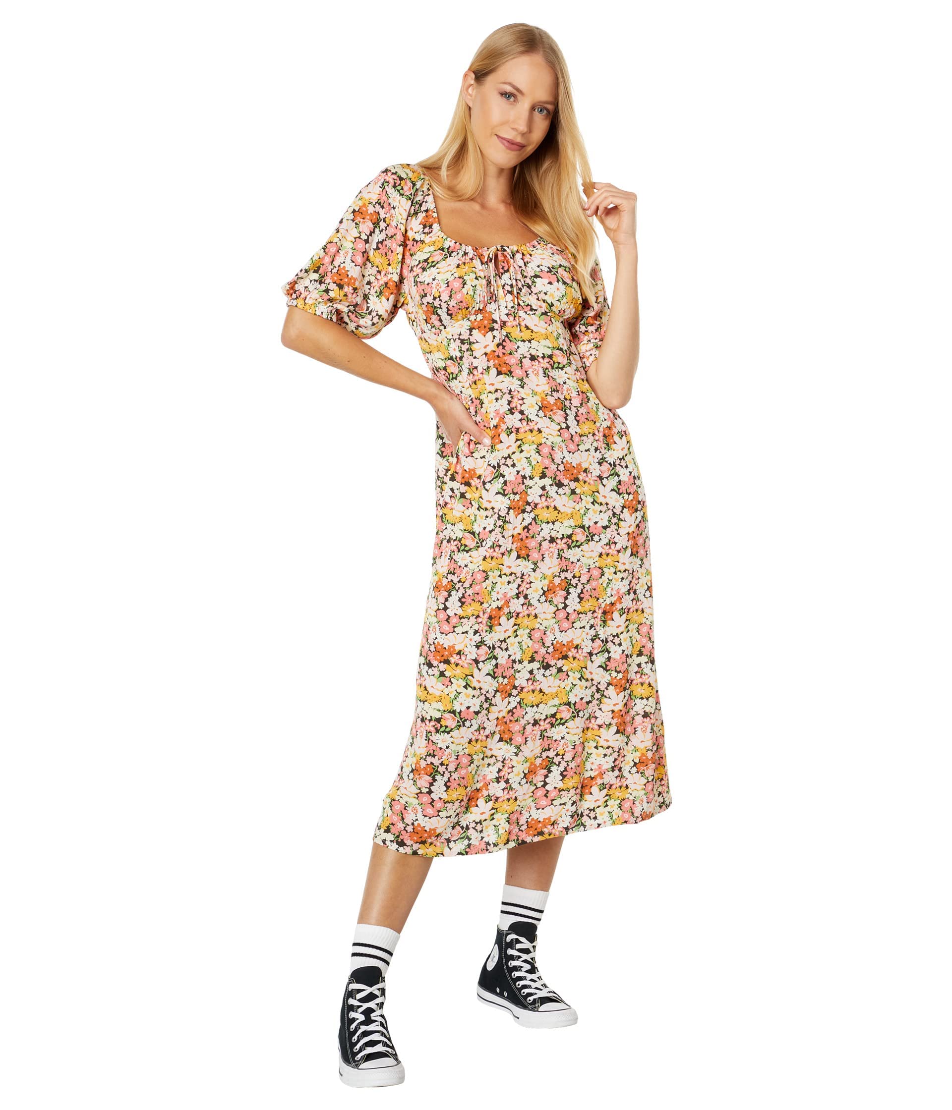 Billabong Women's True Romance Midi Dress - Floral Print Summer Beach Dress for Casual Outings & Vacations
