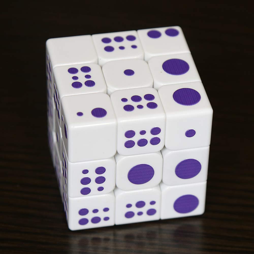 3x3x3 Speed Cube with 3D Relief Braille - Tactile Magic Cube Puzzle for Blind & Visually Impaired - 5.6cm IQ Game for Sight Seekers & Cognitive Training - Perfect for Therapy, Education & Sensory Play