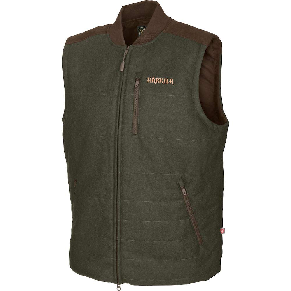 Harkila Metso Active Quilted Waistcoat for Hunting - Large Size, Green Camo - Perfect for Outdoor Adventures & Cold Weather Hunting