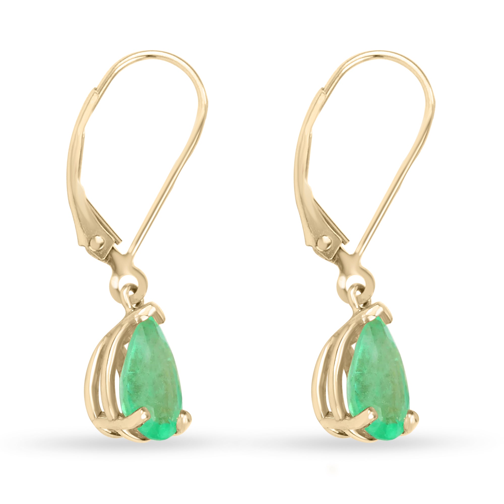14K Gold Classic 2.0tcw Pear Drop Dangle Leverback Earrings for Women - Elegant Wedding, Party & Evening Wear Jewelry Gift