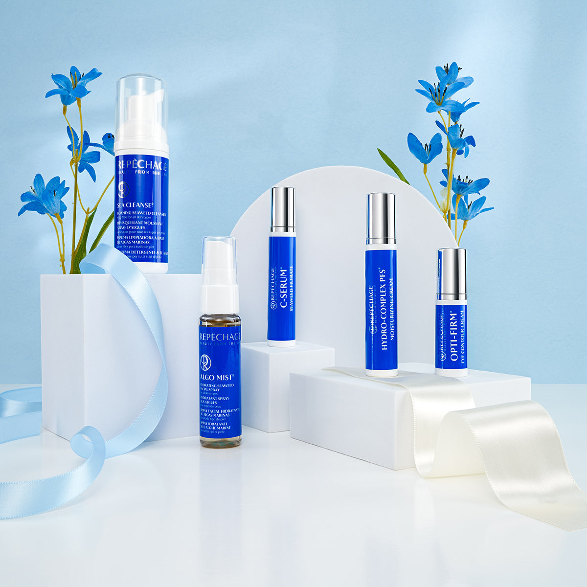 Hydra Blue® Starter Collection with Seaweed Extracts - Skincare Set for Dry, Oily & Sensitive Skin | Hydrating Facial Routine for Day & Night Use