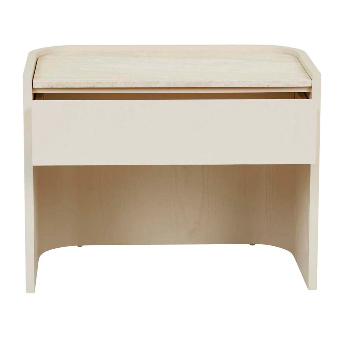 Globe West Elsie Bedside Table - Modern Nightstand with Storage Drawer for Bedroom, Living Room & Office - Stylish Wooden End Table with Shelf