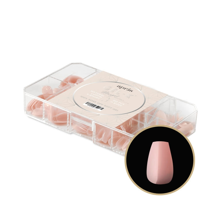 Apres Gel X Neutrals Margot Natural Nail Tips 150pc - Extra Short Coffin Shape for DIY Manicures & Salon Use | Perfect for Natural Nail Extensions, French Manicures & Everyday Wear