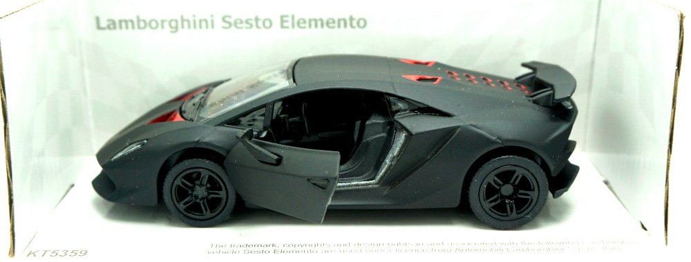 Lamborghini Sesto Elemento 1:38 Scale Diecast Model Car - Matte Black Finish | Collectible Sports Car for Display, Gift, and Racing Enthusiasts