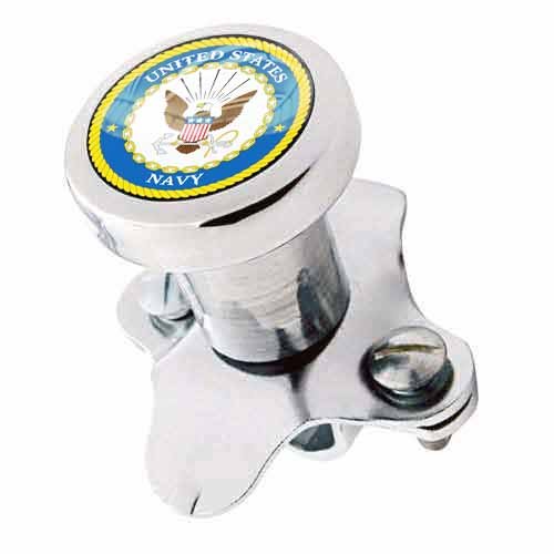 Polished Billet Aluminum Steering Wheel Spinner Knob - Suicide Brody Knob for Hot Rod, Custom Car, Truck, SUV, Tractor Trailer & Big Rig - US Navy Veteran Military Logo Design - Perfect for Off-Roading, Long Haul Trucking & Classic Car Restoration Projects