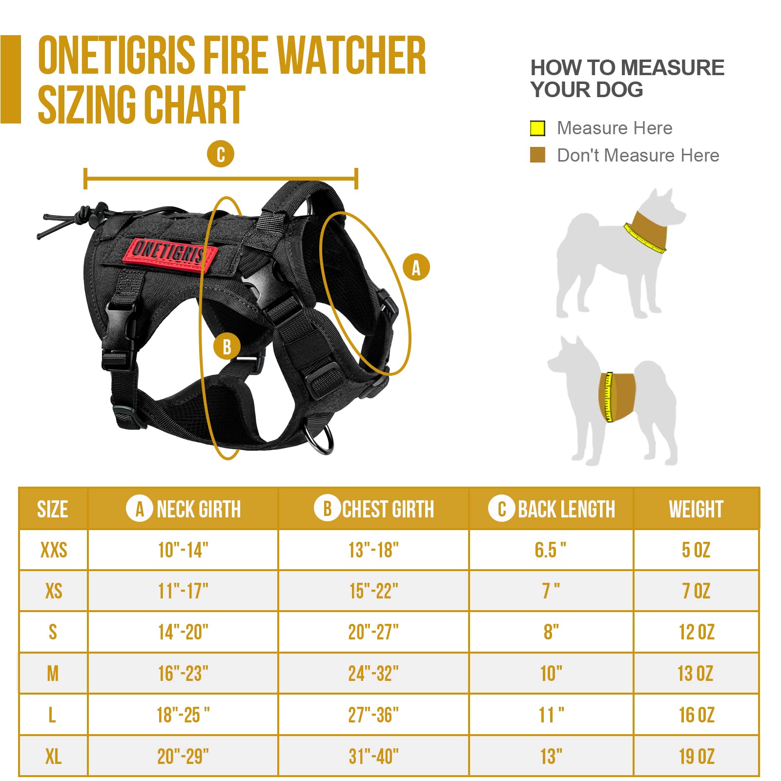 OneTigris Tactical Dog Harness Vest with Handle - Adjustable No-Pull Service Vest for Medium & Large Dogs - Hook & Loop Panels - Perfect for Walking, Training & Outdoor Adventures (Black, Small)