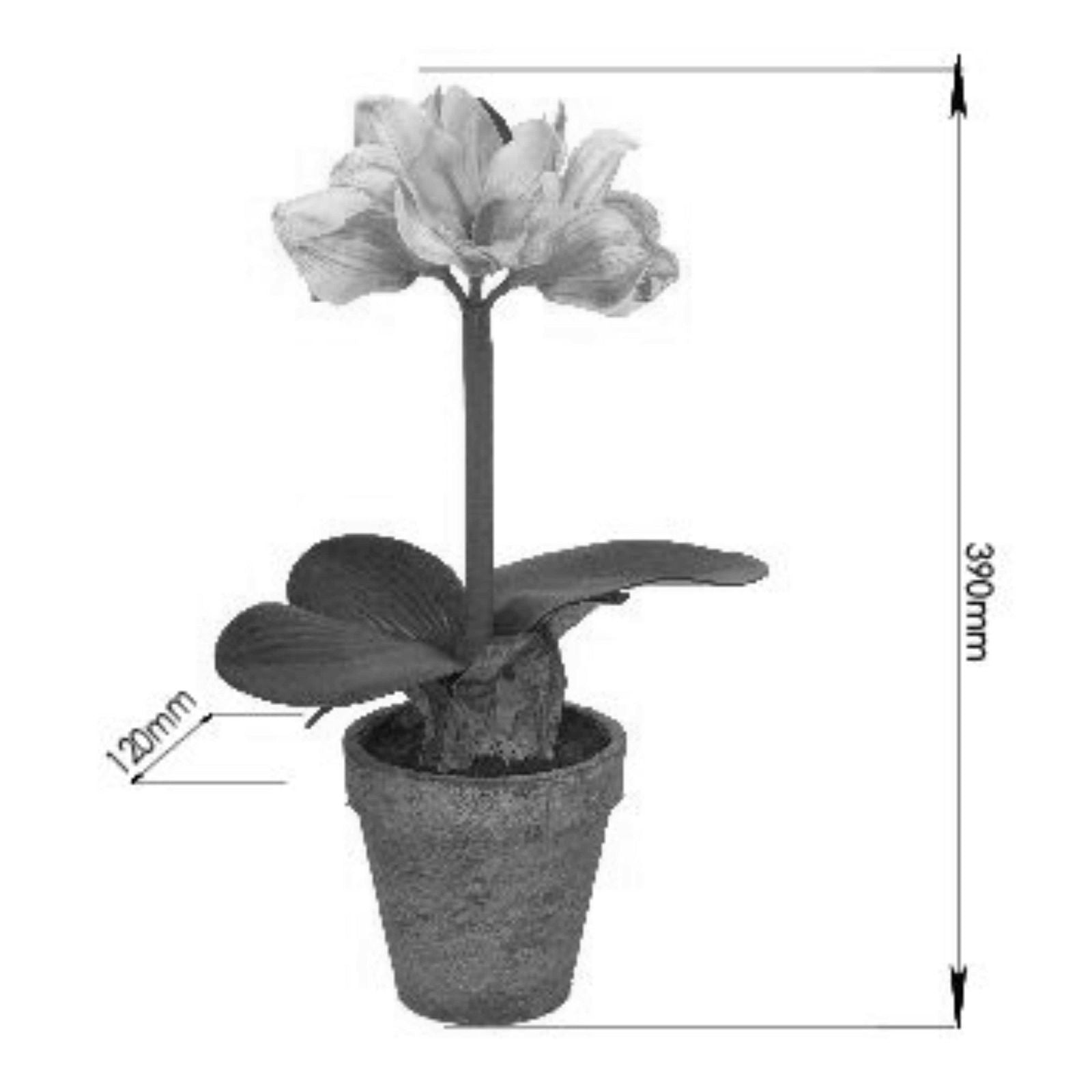 40cm Peach Flower Artificial Plant by Criterion - Perfect for Home Decor, Office, Wedding Centerpieces & Indoor Greenery
