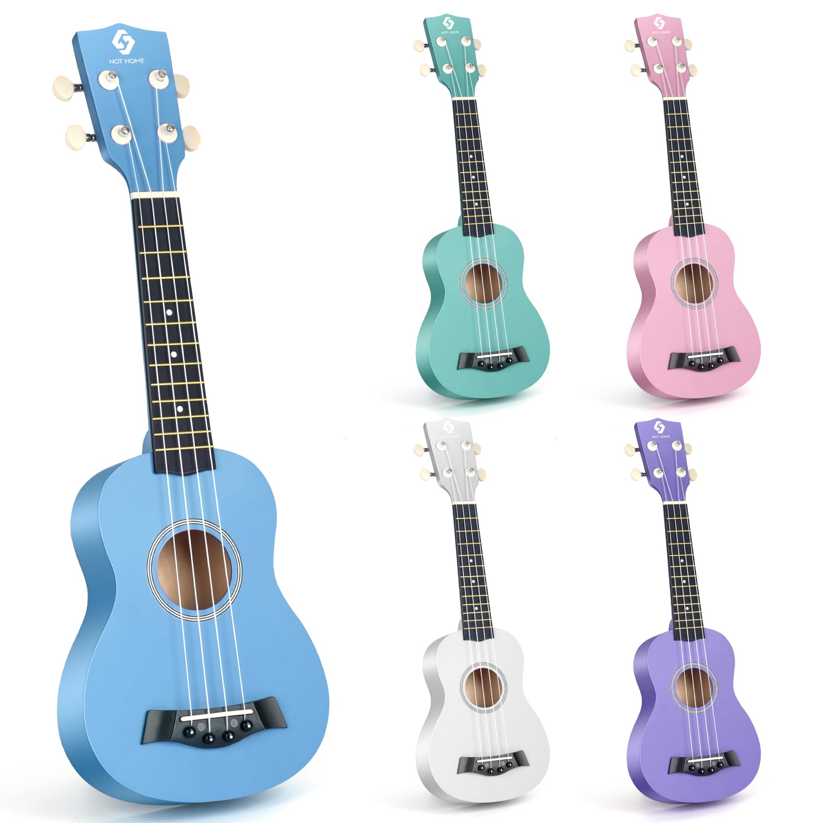 **Soprano Ukulele for Beginners & Adults - 21 Inch Hawaiian Ukulele with 4 Strings, Basswood Body, Blue - Perfect for Kids, Students, Travel & Beach Music**
