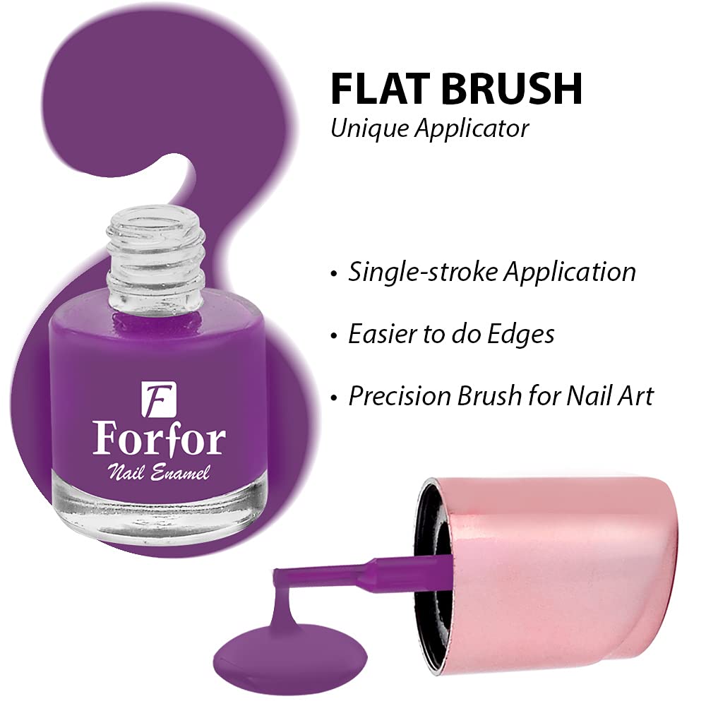 FORFOR® Long-Lasting Glossy Nail Polish - Vibrant Bright Purple Shade | Chip-Resistant Formula for Salon-Quality Manicures at Home | Perfect for Parties, Weddings & Everyday Wear