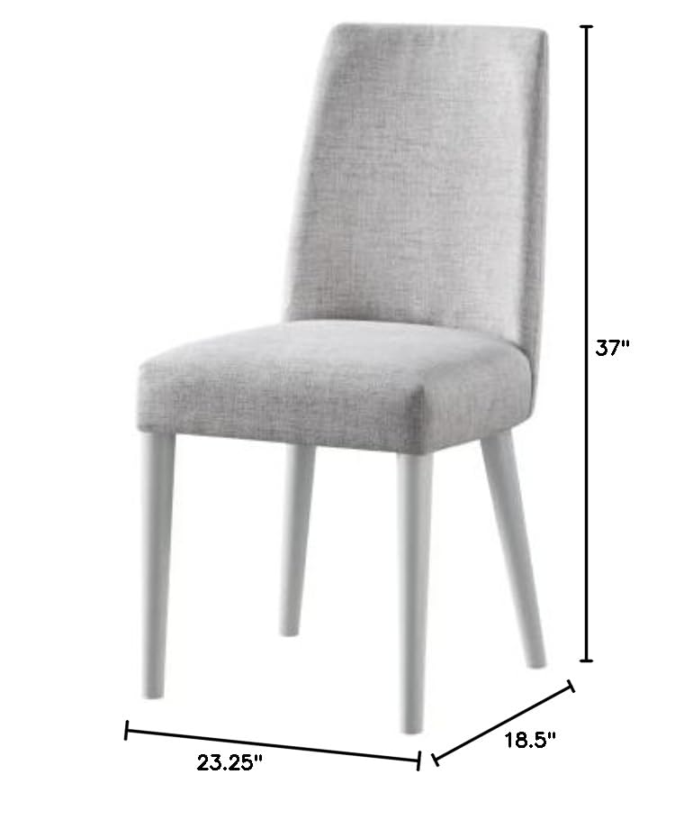 Fabric Upholstered Urban Style Dining Chairs - Solid Wood Legs Padded Kitchen Side Chair, Classic Accent Chair for Living Room, Bedroom & Dining Room (Single Pack, Gray) - Perfect for Small Spaces & Modern Home Decor