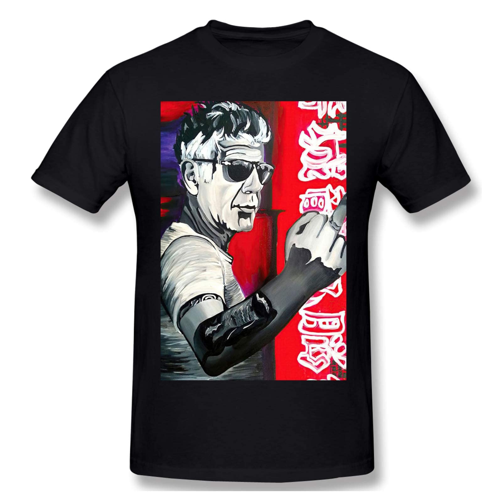 SeDeaSiCools Men's Anthony Bourdain Comfortable Casual Short Sleeve T-Shirt - Perfect for Everyday Wear, Travel & Outdoor Activities