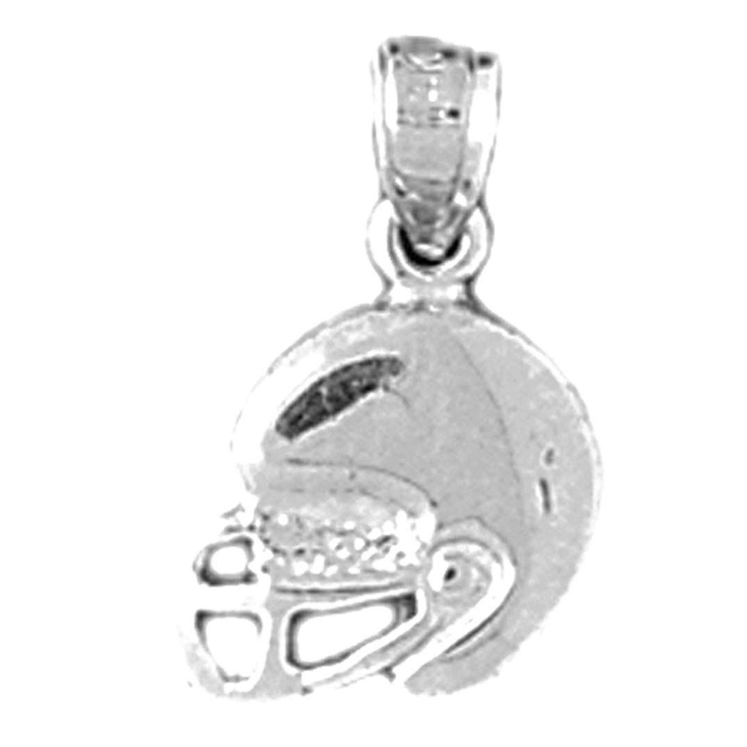 Sterling Silver 925 Football Helmet Pendant Necklace - 17mm Handmade Jewelry for Men, Sports Fans & Football Lovers - Perfect Gift for Game Day, Birthdays & Special Occasions