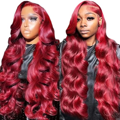 13x6 Lace Front Wigs Burgundy