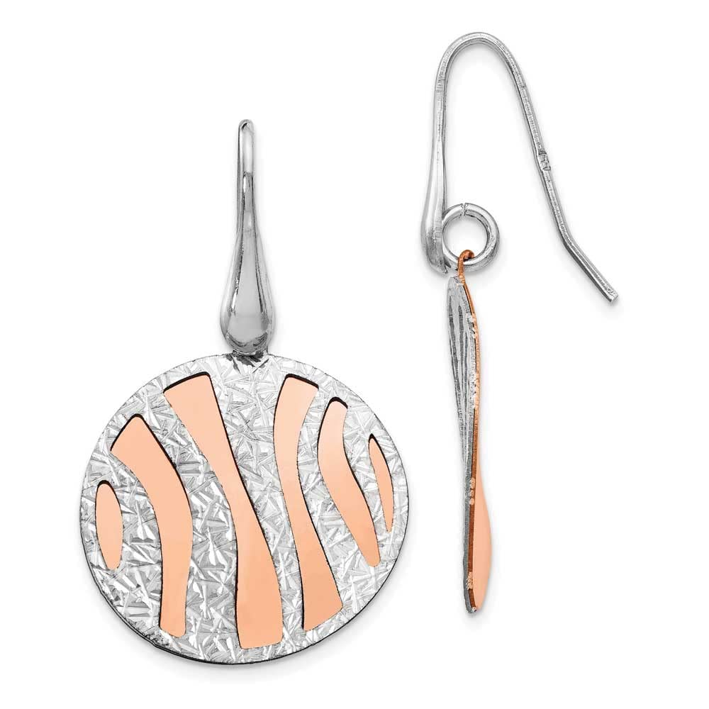 Sterling Silver Rose Gold Plated Double Chain Dangle Earrings for Women - Elegant Jewelry for Parties, Weddings & Everyday Wear