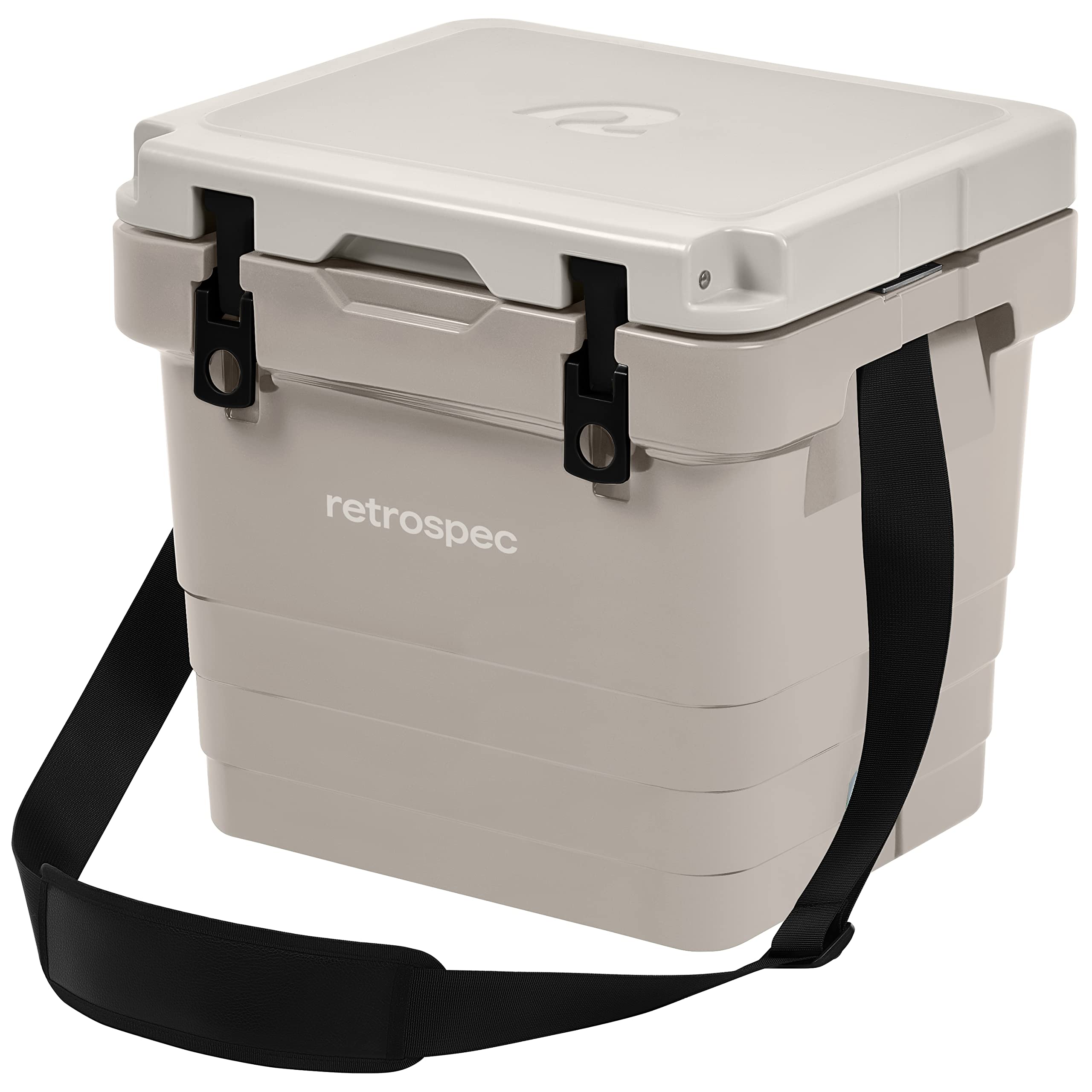 Retrospec Palisade Rotomolded Cooler - Fully Insulated Portable Ice Chest with Built-in Bottle Opener, Tie-Down Slots & Dry Storage Basket - 25QT, 45QT, 65QT Sizes for Beach, Camping, Travel & Outdoor Adventures - Perfect for Picnics, Tailgating & Road Trips