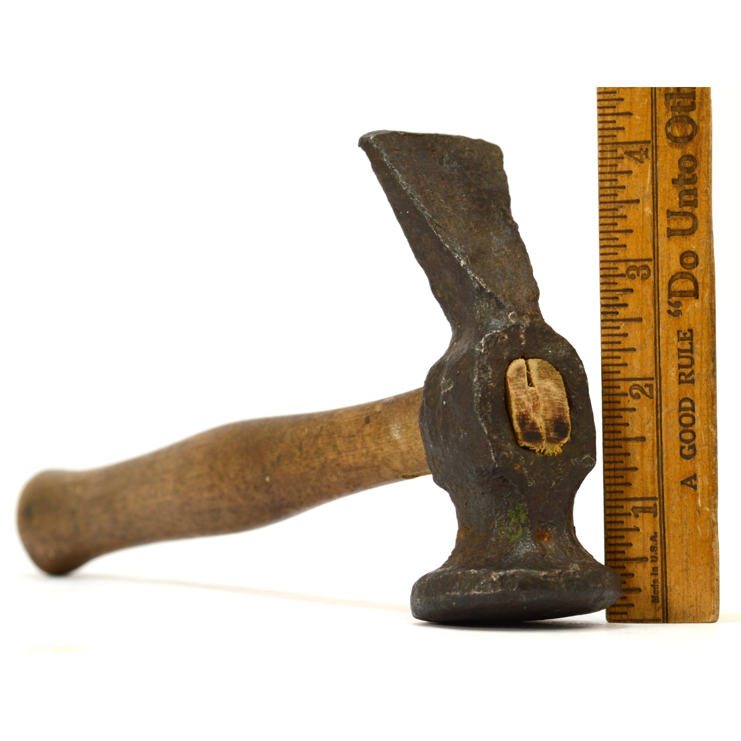 Vintage Antique Cobbler Hammer with Solid Hickory Handle - 18th/19th Century Shoe Making Tool for Leather Crafting & Woodworking - Perfect for Historical Reenactments, DIY Projects & Workshop Use